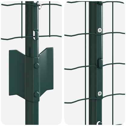 Tuin Omheining Set Set Van 2 Groen Pvc Gecoat Staal 10 X 1 M