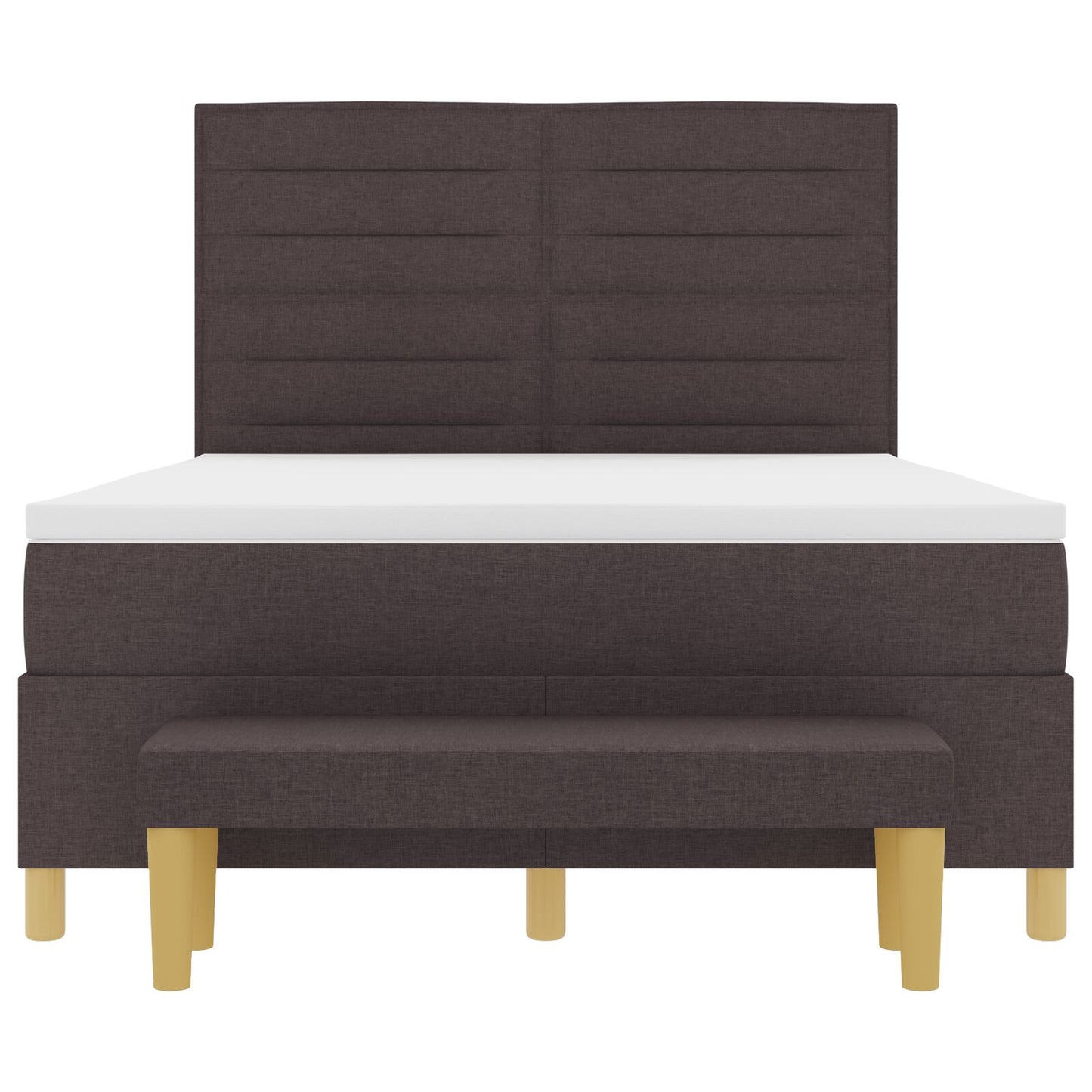 Boxspringbed Met Matras & Bank Stof Donkerbruin 140 x 200 cm Strak ontwerp