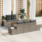 Garden Sofa Set with Storage 6 pcs Grey poly rattan