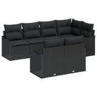 Tuinset poly rattan 5-persoons zwart