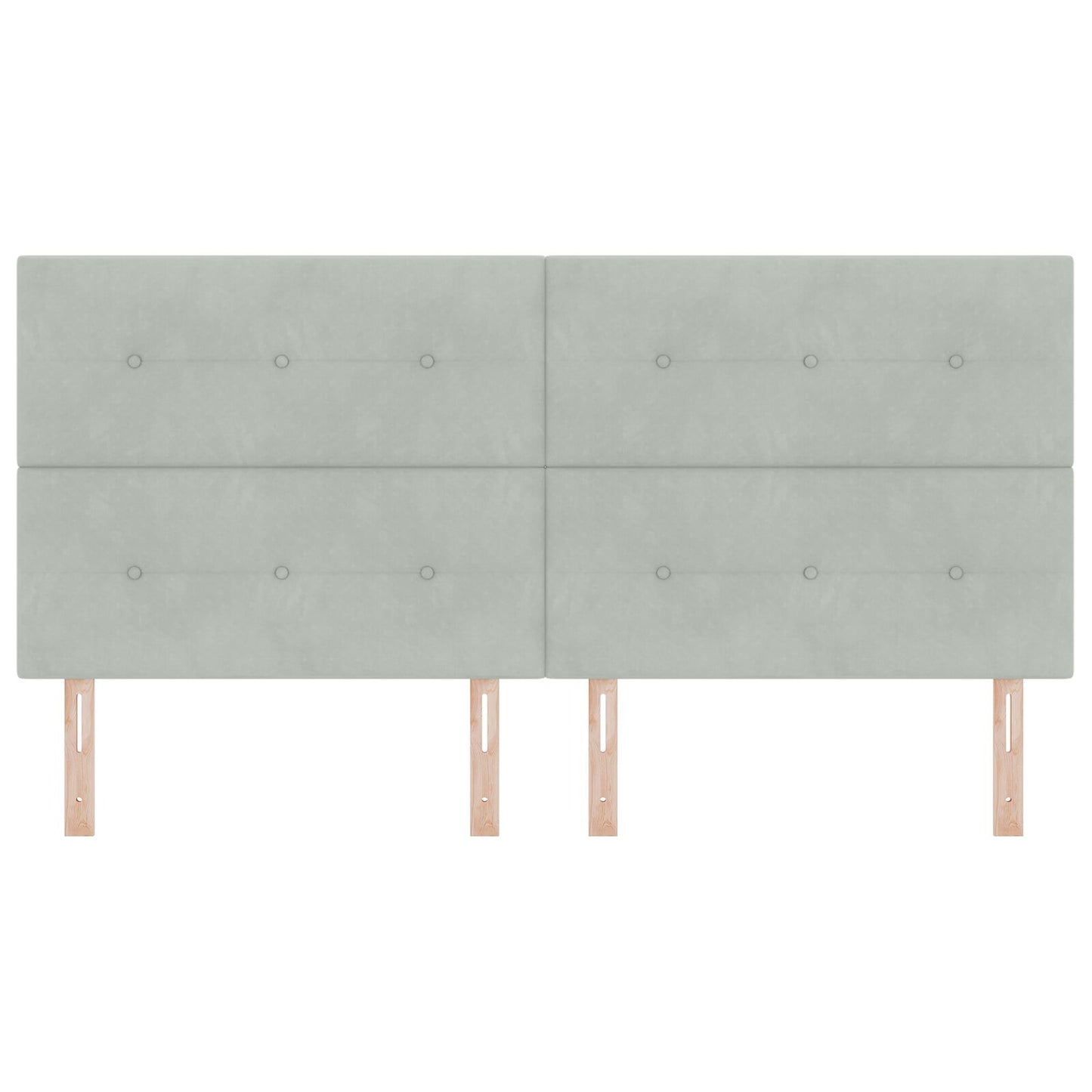 Hoofdbord Knopgetuft Fluweel Lichtgrijs 200 cm Hoog hoofdbord