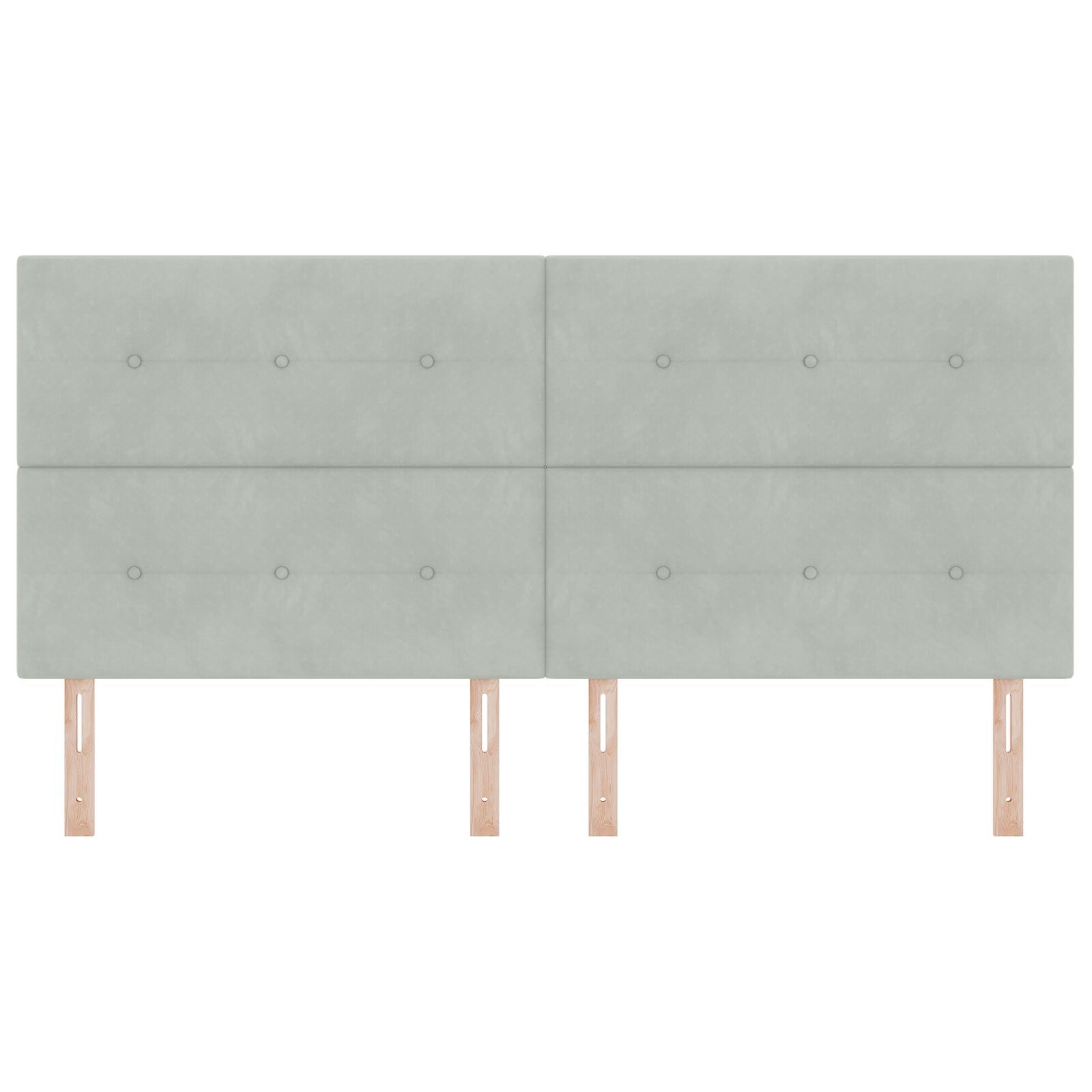 Hoofdbord Knopgetuft Fluweel Lichtgrijs 200 cm Hoog hoofdbord