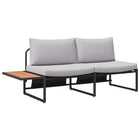 Buitensofa 200,5x70x85,5 cm staal lichtgrijs