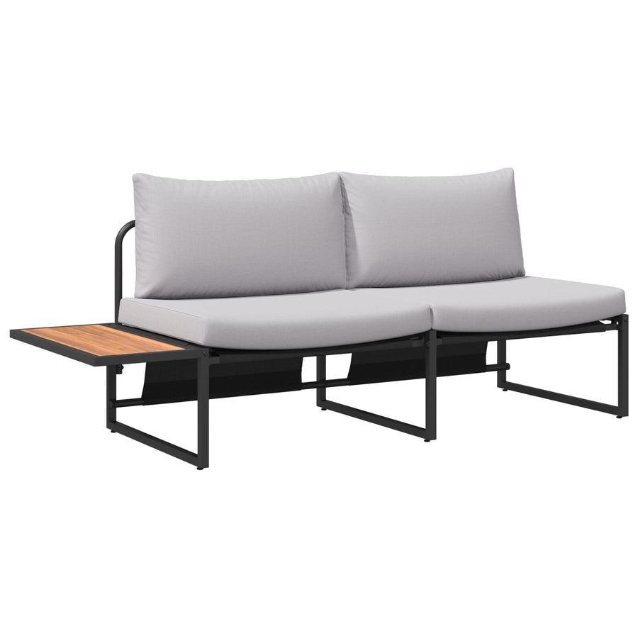 2-Zits Tuin Sofa Met Licht Grijze Kussens Licht grijs