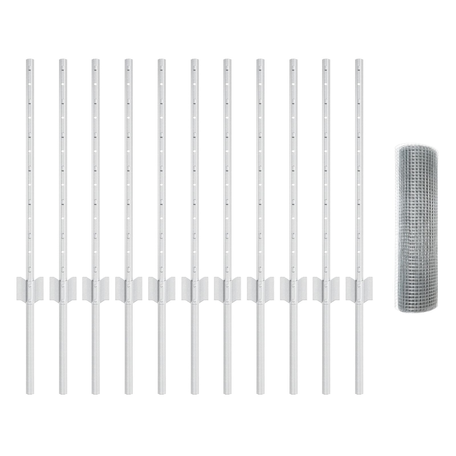 Kipdraad Hek Set Set Van 2 Gegalvaniseerd Staal 25 X 0.5 M