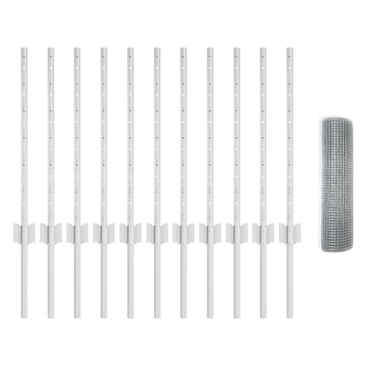 Kipdraad Hek Set Set Van 2 Gegalvaniseerd Staal 25 X 0.5 M
