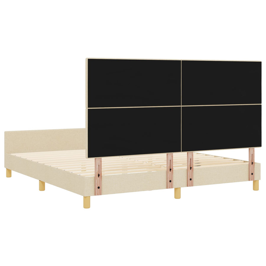 Bed Frame Crème 180X200 Cm Stof Crème