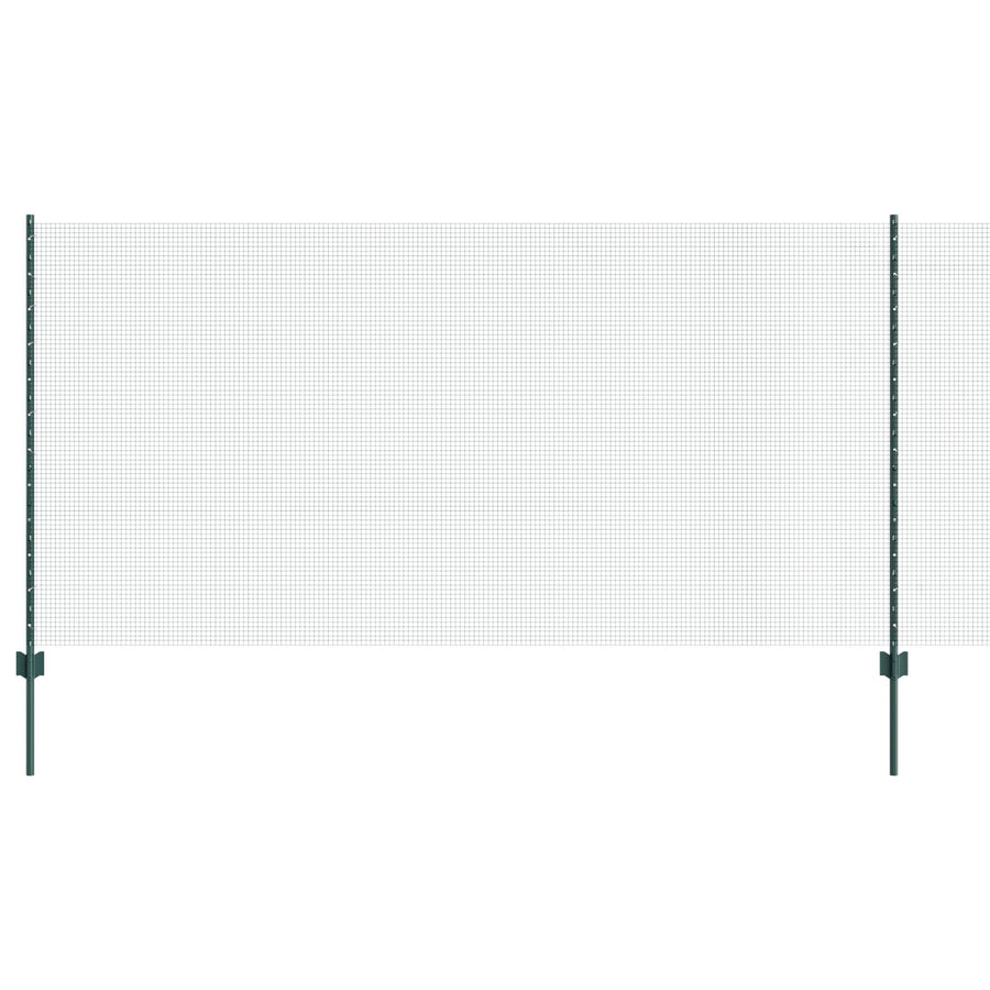 Gelaste Draadhek Met 5 U-Palen Groen 1.2X10 M Staal