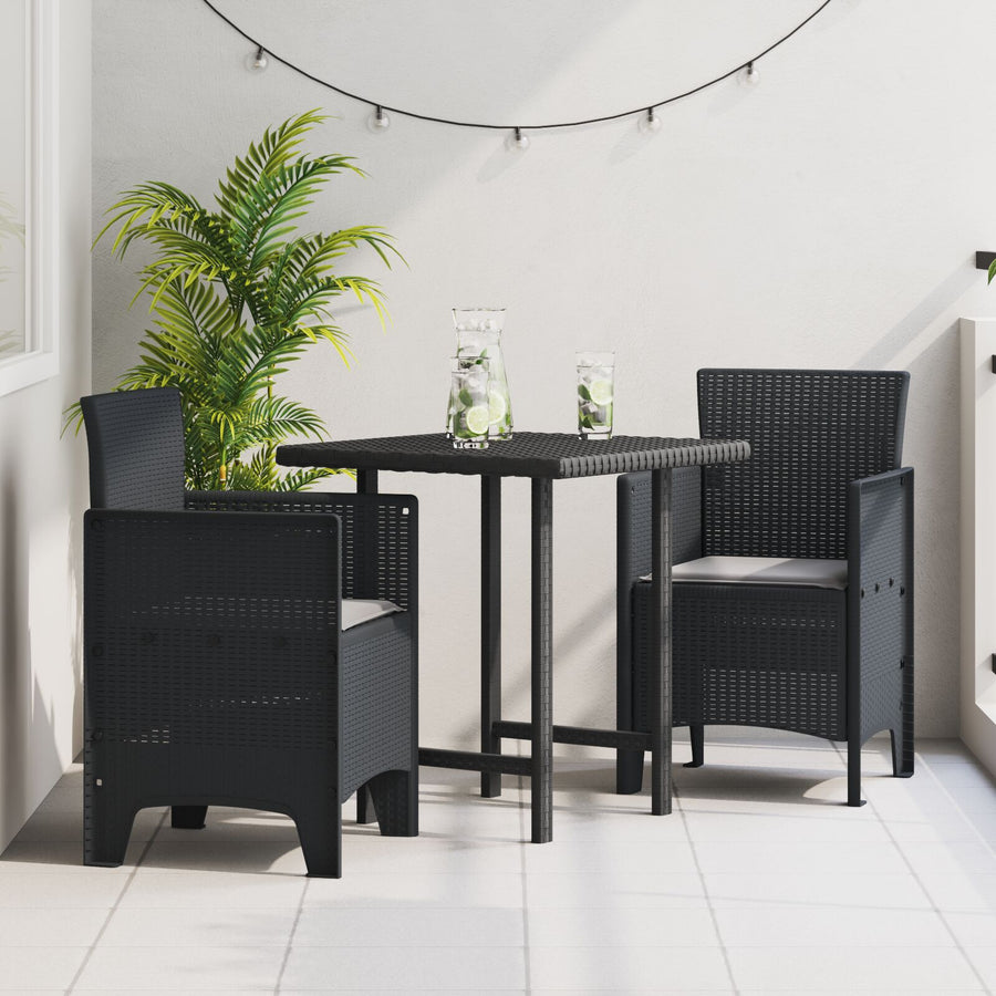 Tuinstoel Set Van 2 , Polypropyleen, Polyester Lichtgrijs Anthraciet