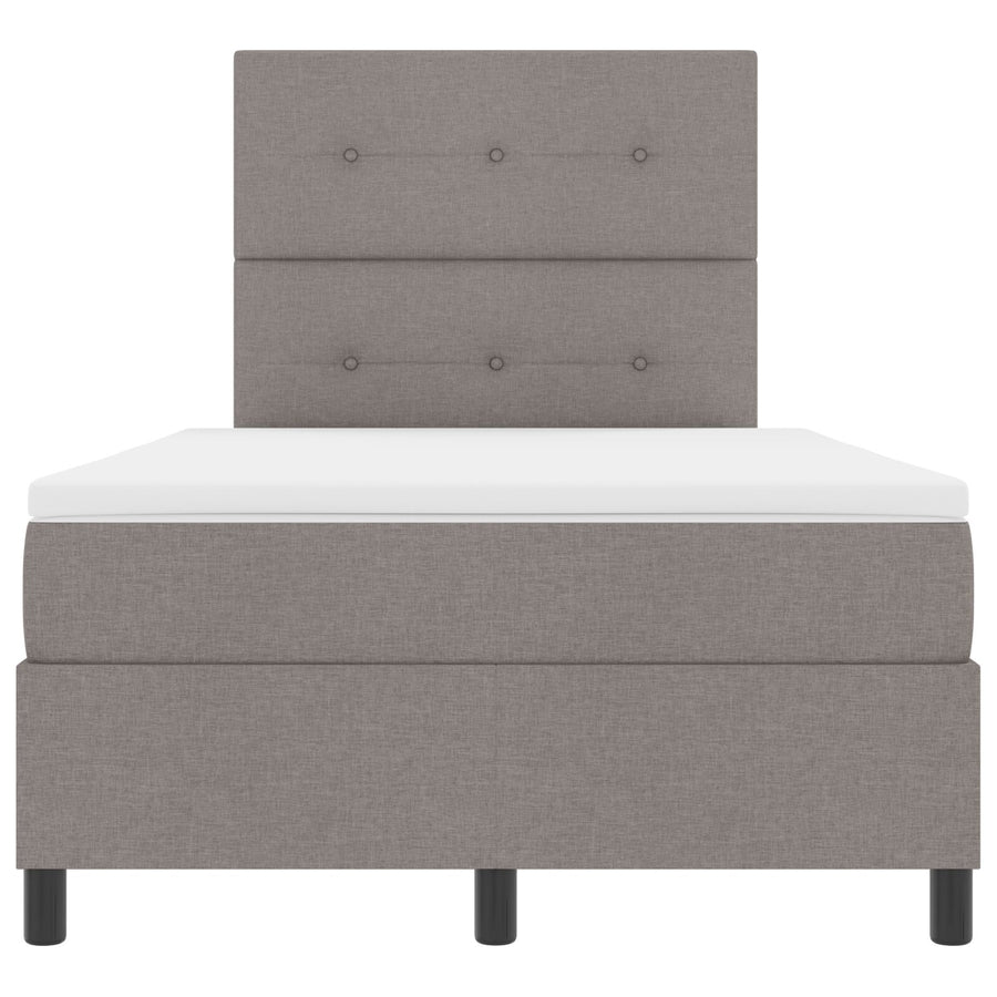 Boxspringbed Met Matras Taupe Klein Dubbel Stof Blauw