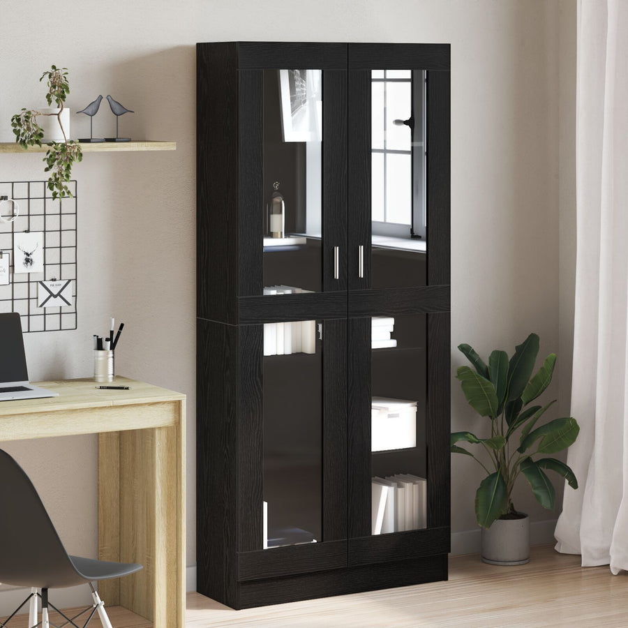 Boekenkasten Set Van 2 Zwart Eiken 82,5X30,5X185 Cm Houtbewerking