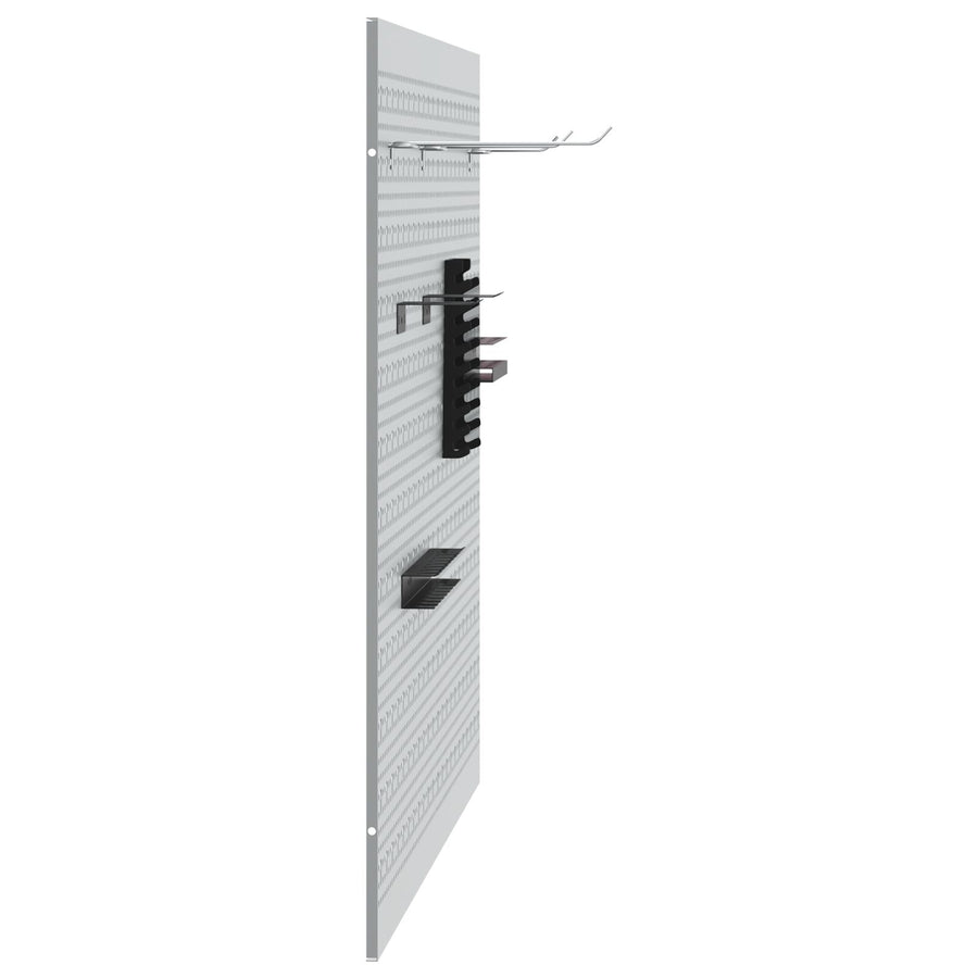 Pegboards 2 Pack Met 8 Accessoires, Grijs, 50X Staal 80 cm