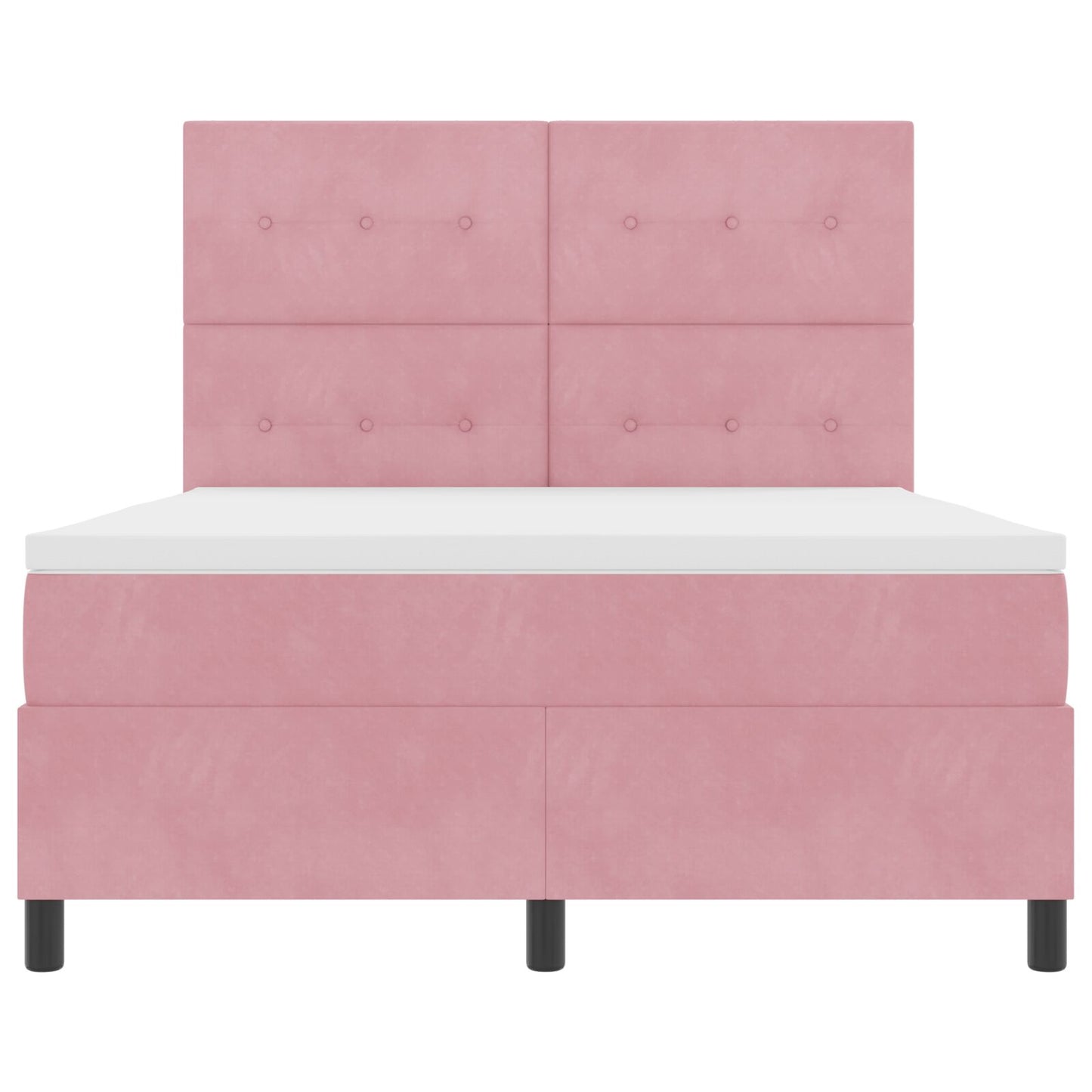 Boxspringbed Met Matras Roze 140X190 Cm Fluweel Blauw