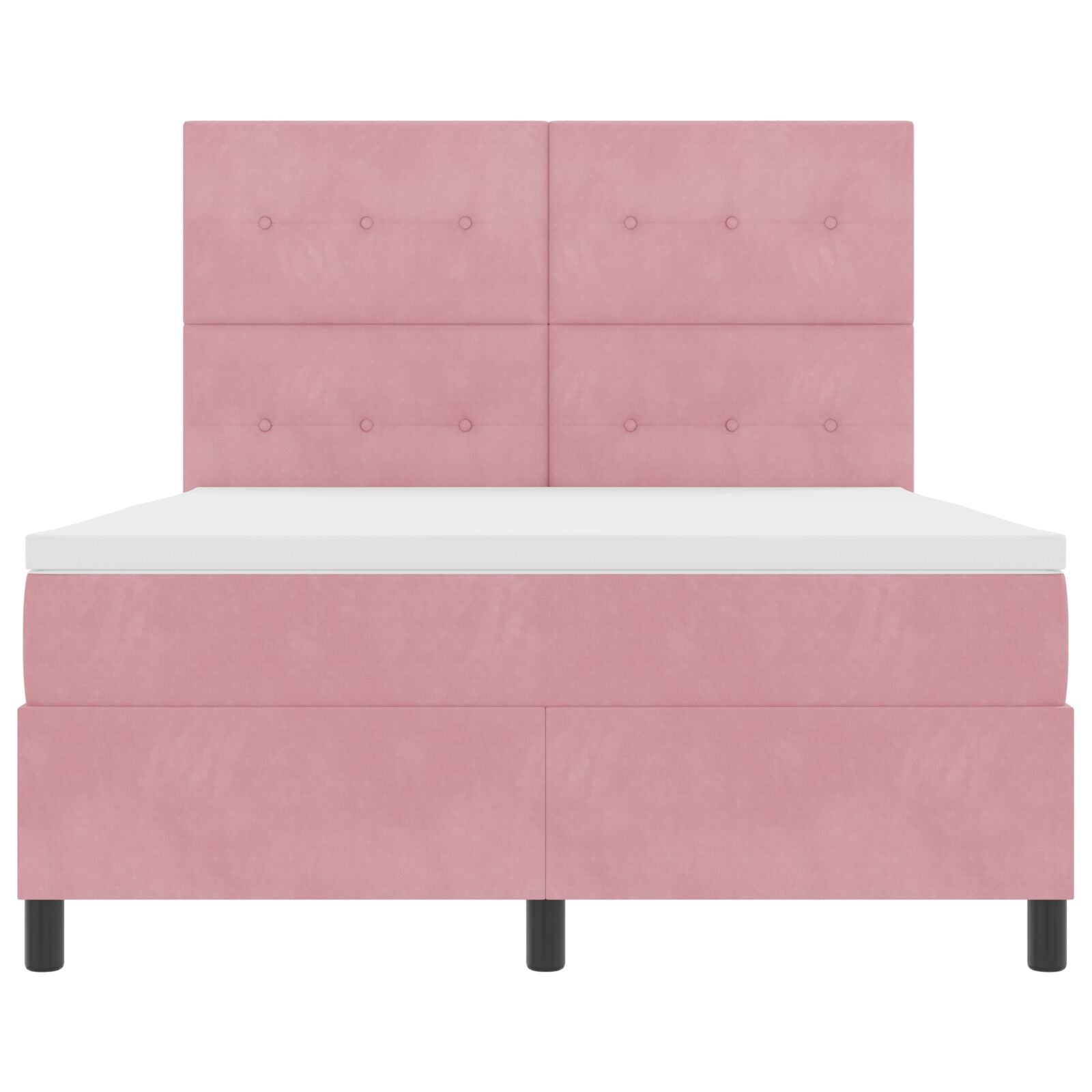 Boxspringbed Met Matras Roze 140X190 Cm Fluweel Blauw
