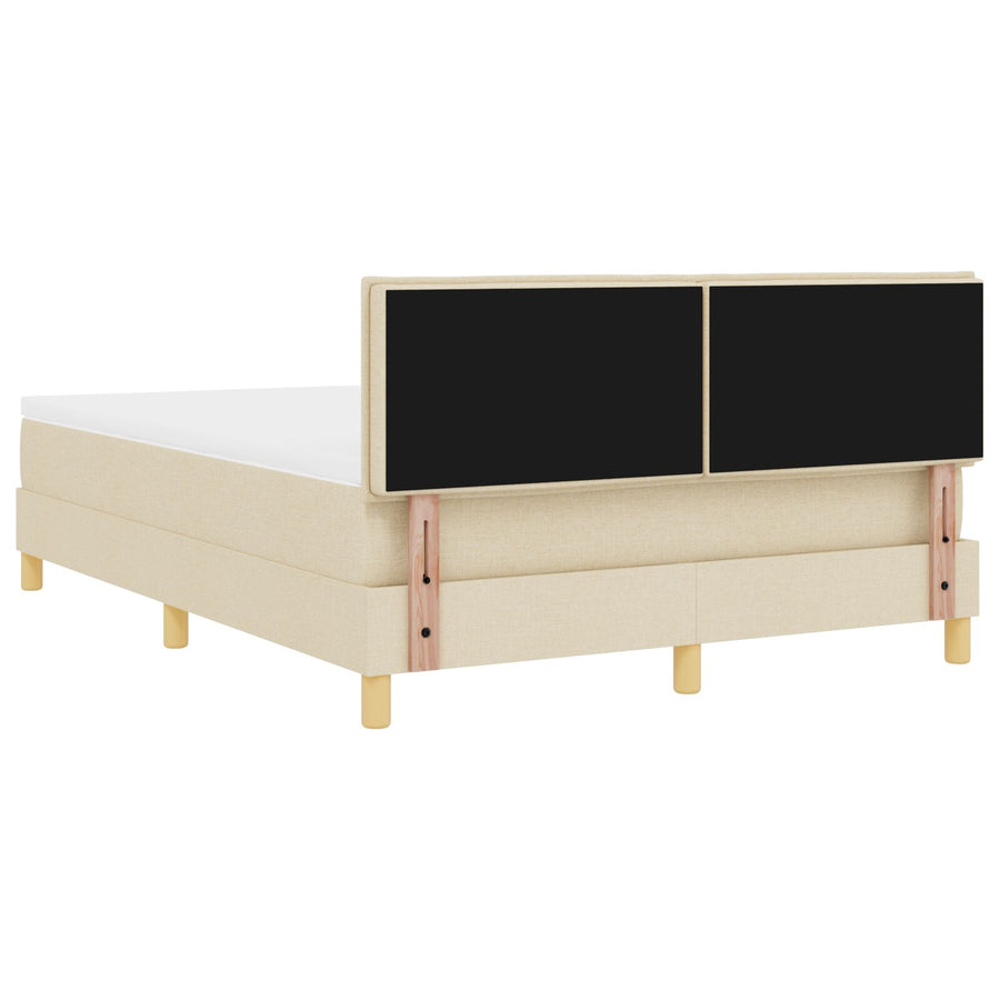 Boxspringbed Met Matras Stof Crème 160 x 200 cm Met knopen