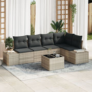 Tuinbankenset poly rattan lichtgrijs 5 personen met tafel