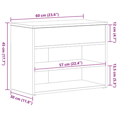 Halbank In , , Geëngineerd Hout Zwart eiken 60 x 30 x 45 cm