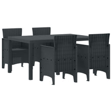 5-Delige Tuin Dinerset Antraciet Poly Rattan