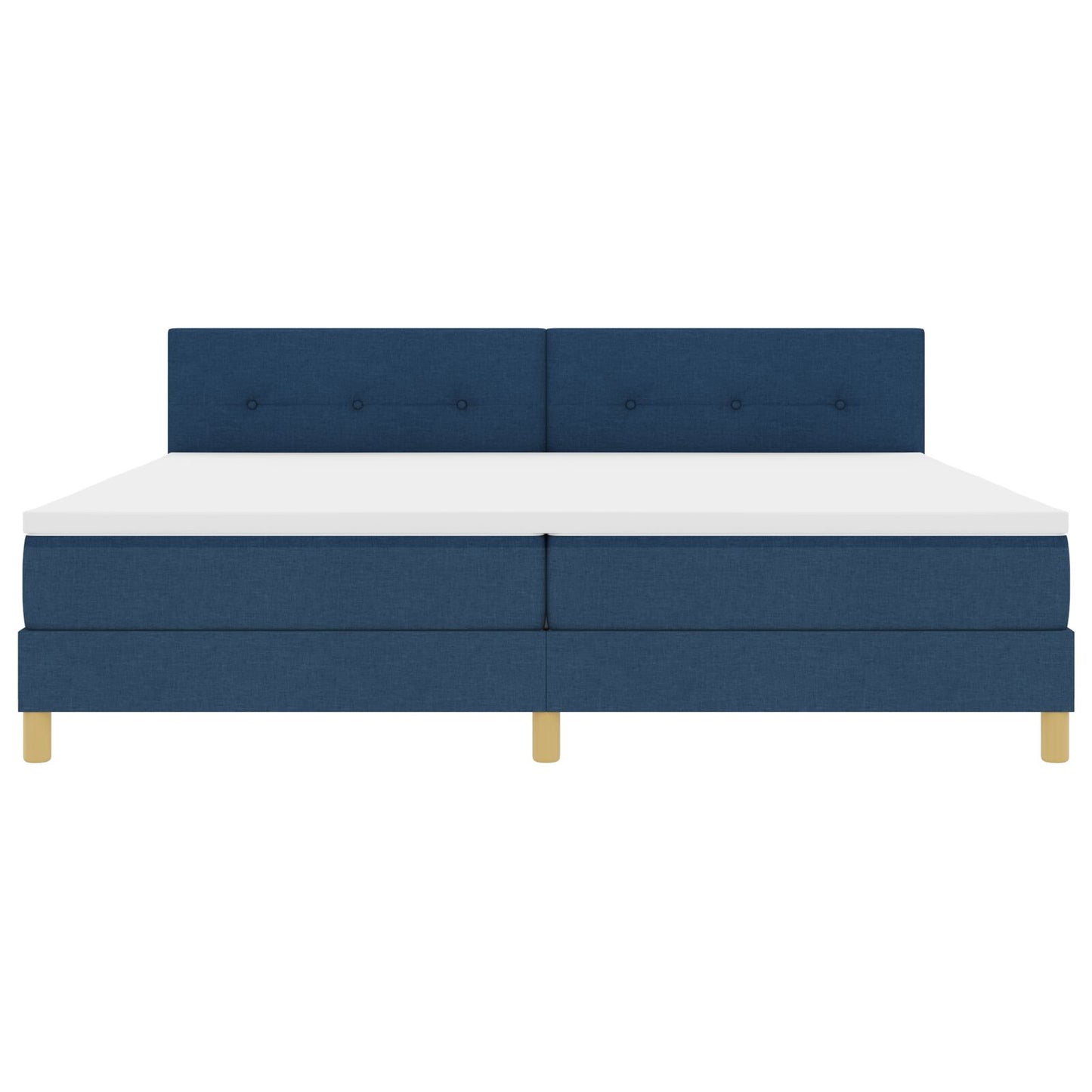 Boxspringbed Met Matras Stof Blauw 200 x 200 cm Knoopgestoffeerd