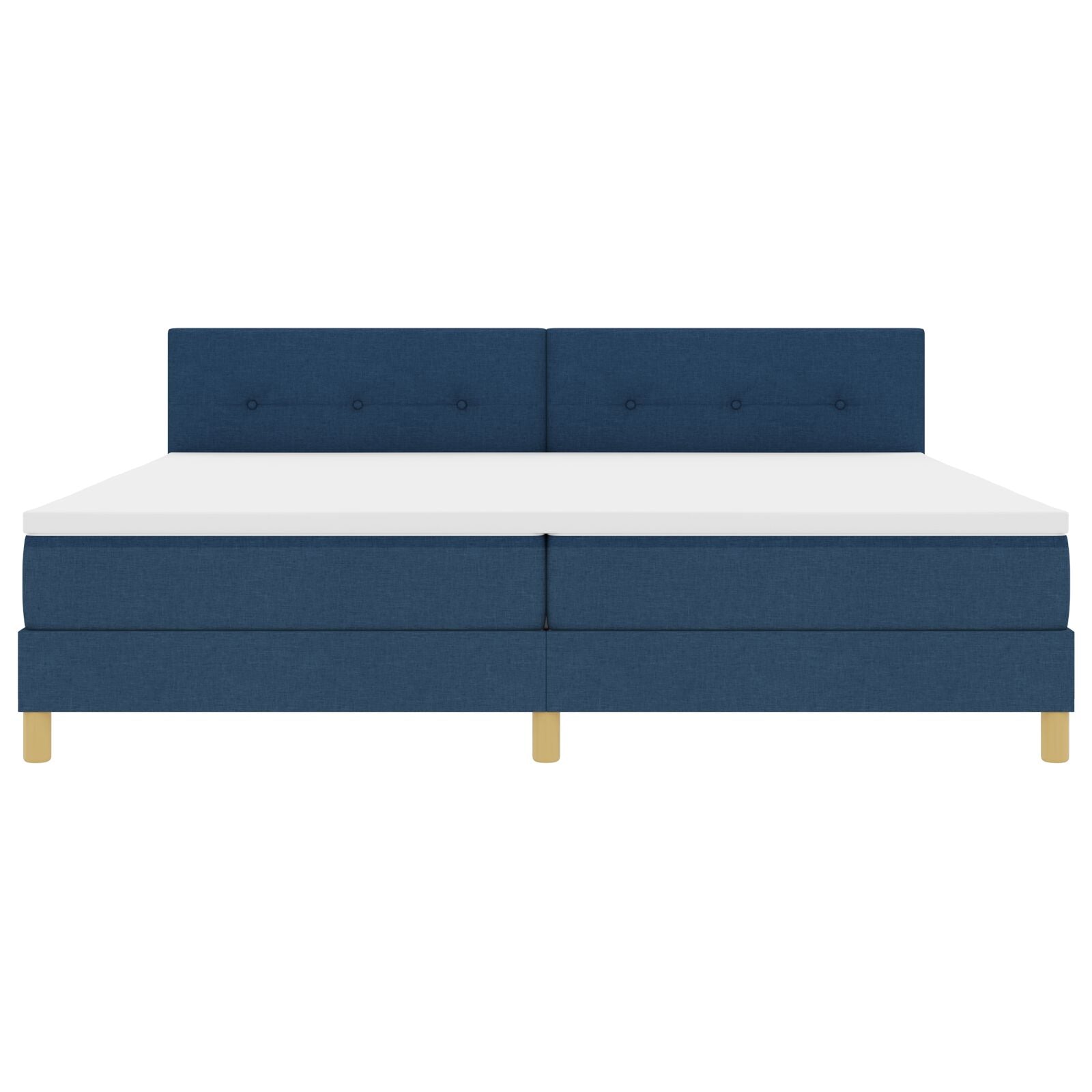 Boxspringbed Met Matras Stof Blauw 200 x 200 cm Knoopgestoffeerd