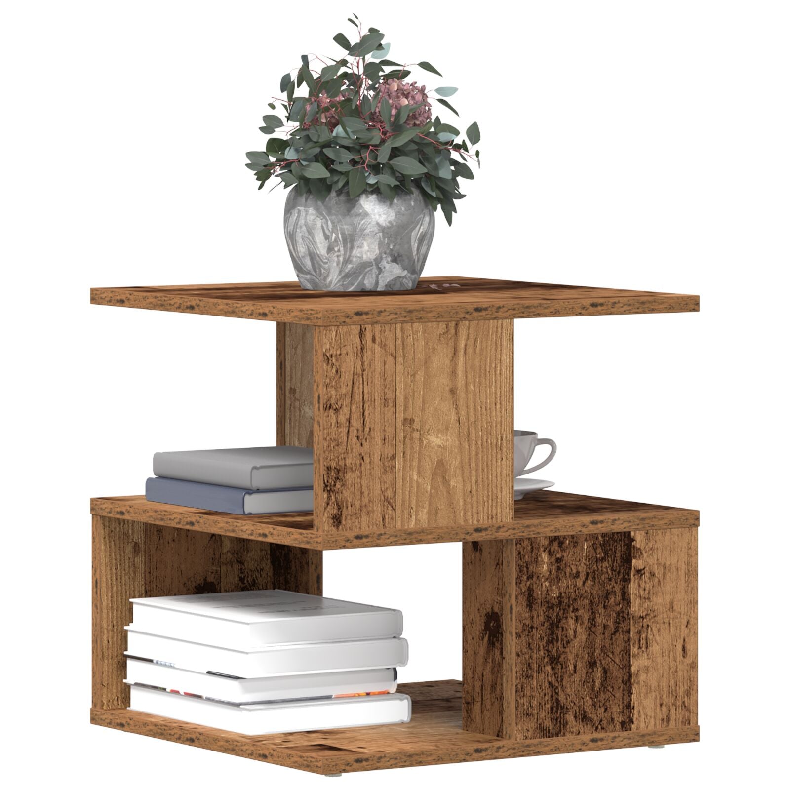 Bijzettafel Oud Hout 40X40X40 Cm Geëngineerd Hout