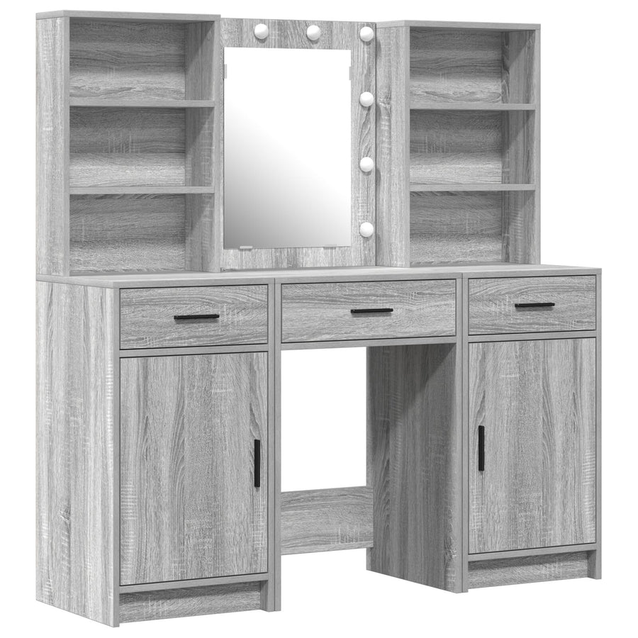 3-Delige Kaptafel Set Grijs Sonoma Engineered Wood
