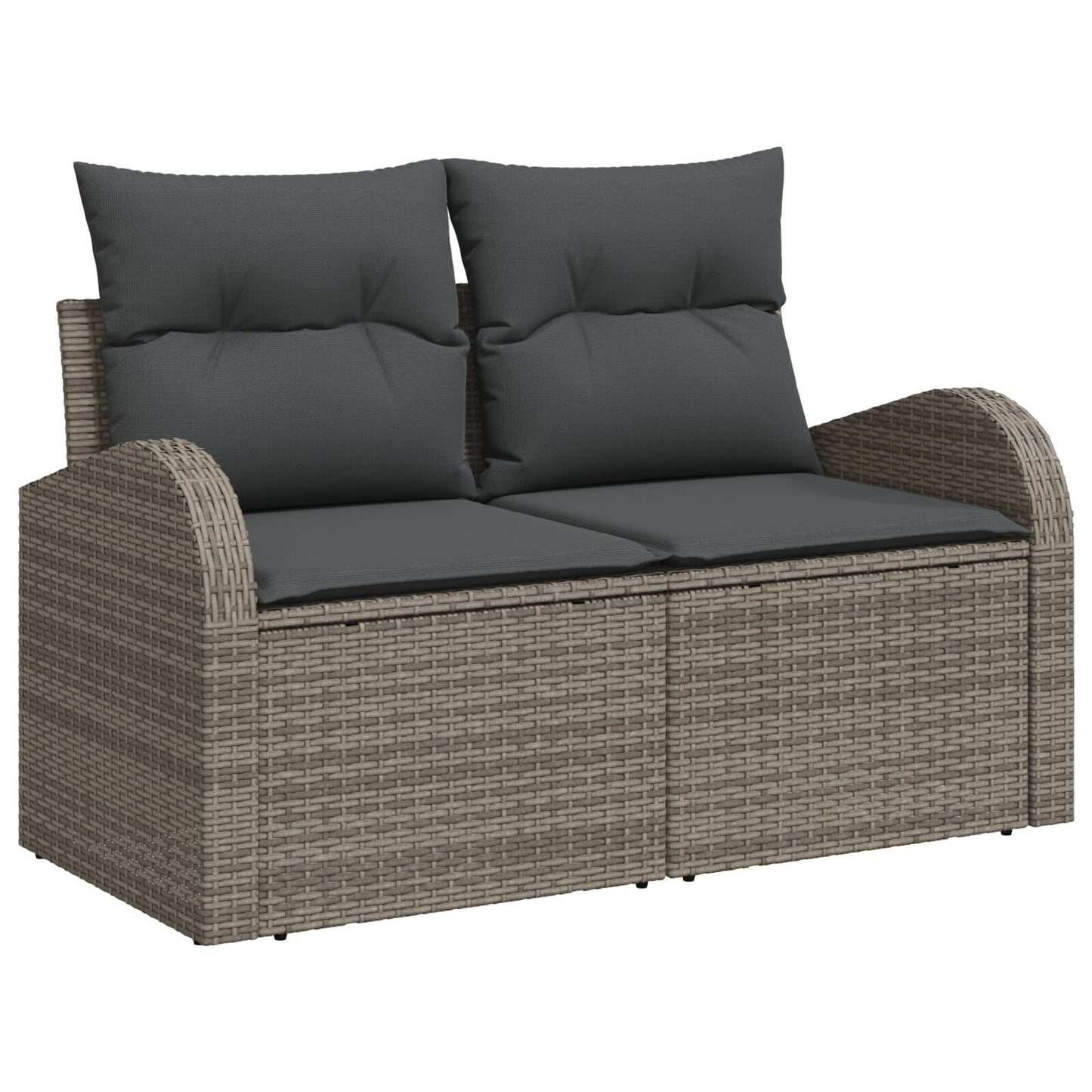 6-Delige Tuin Sofa Set Met Kussens Grijs Poly Rattan