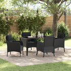 Tuinset poly rattan 5-delig zwart