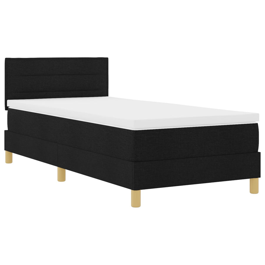 Boxspringbed Met Matras Stof Zwart 90 x 190 cm Lijnontwerp