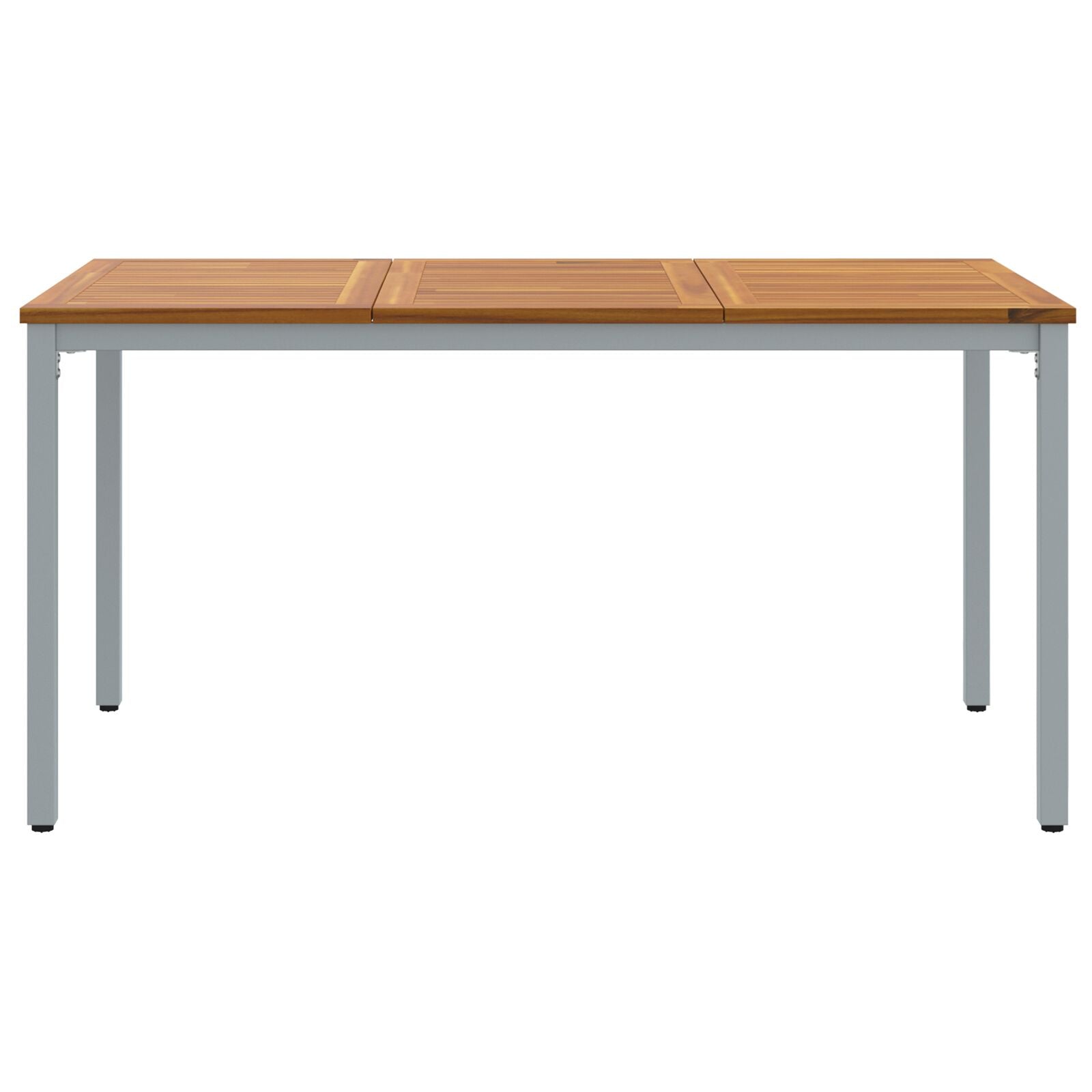 Tuin Tafel Massief Acaciahout En Metaal 150 x 90 x 75 cm Natuurlijk en grijs