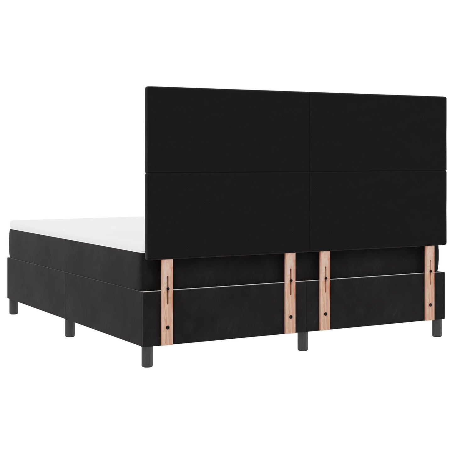 Boxspring Bed Met Matras Zwart Super King Fluweel Blauw