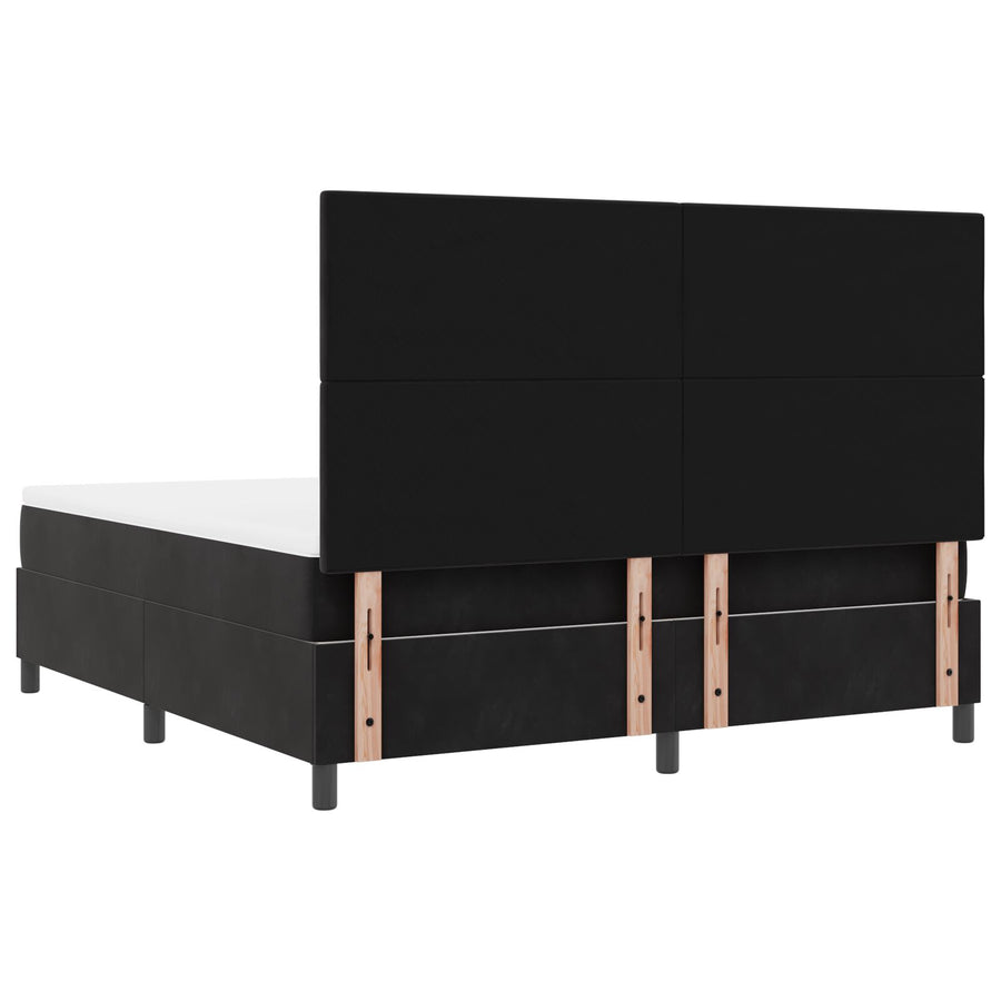 Boxspring Bed Met Matras Zwart Super King Fluweel Blauw