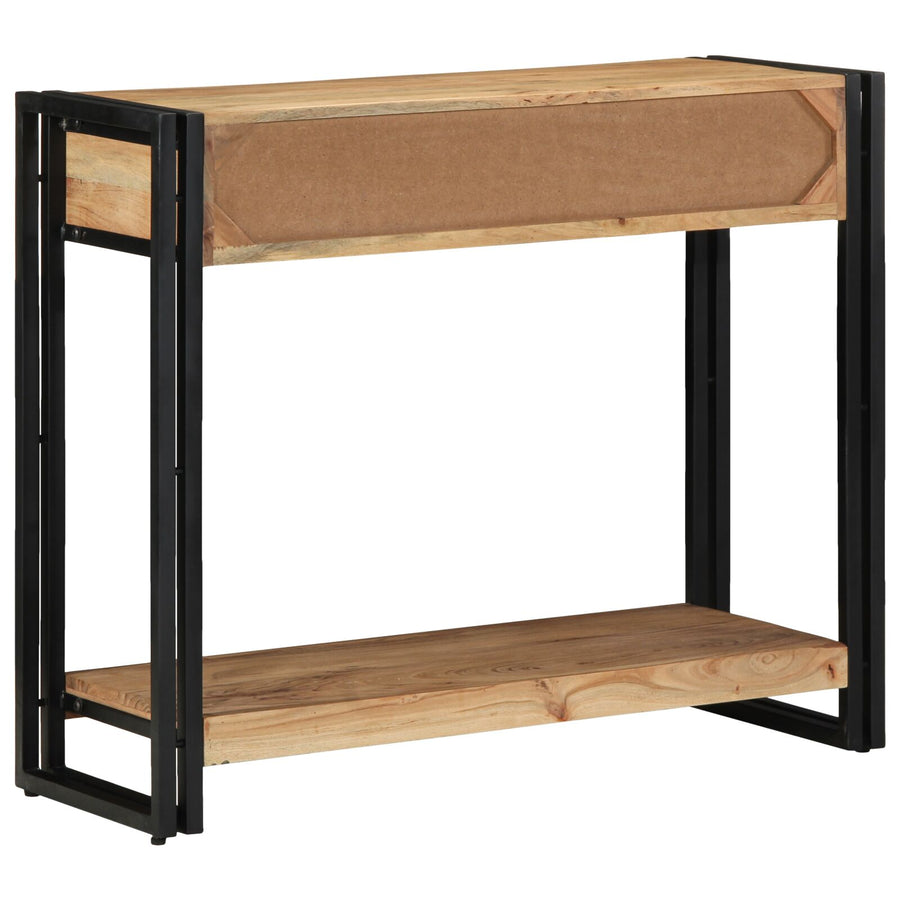 Consoletafel Zwart 90X33X75 Cm En Metaal 90 cm Massief acaciahout