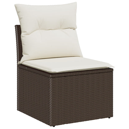 4-Delige Tuin Sofa Set Met Kussens Grijs Poly Rattan