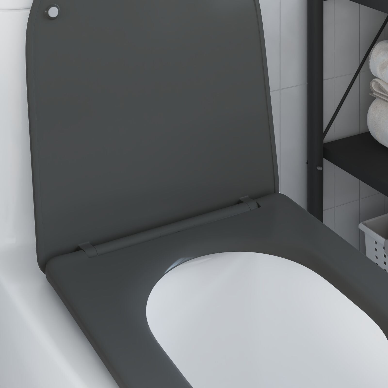 Snelle Toiletbril Met Zachte Sluiting Duroplast Anthraciet