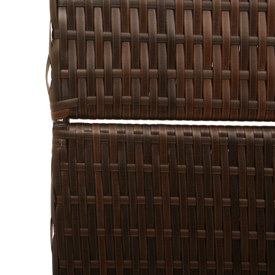 Kamerscherm Vouwbaar 146X Poly Rattan 180 cm Bruin 3 panelen