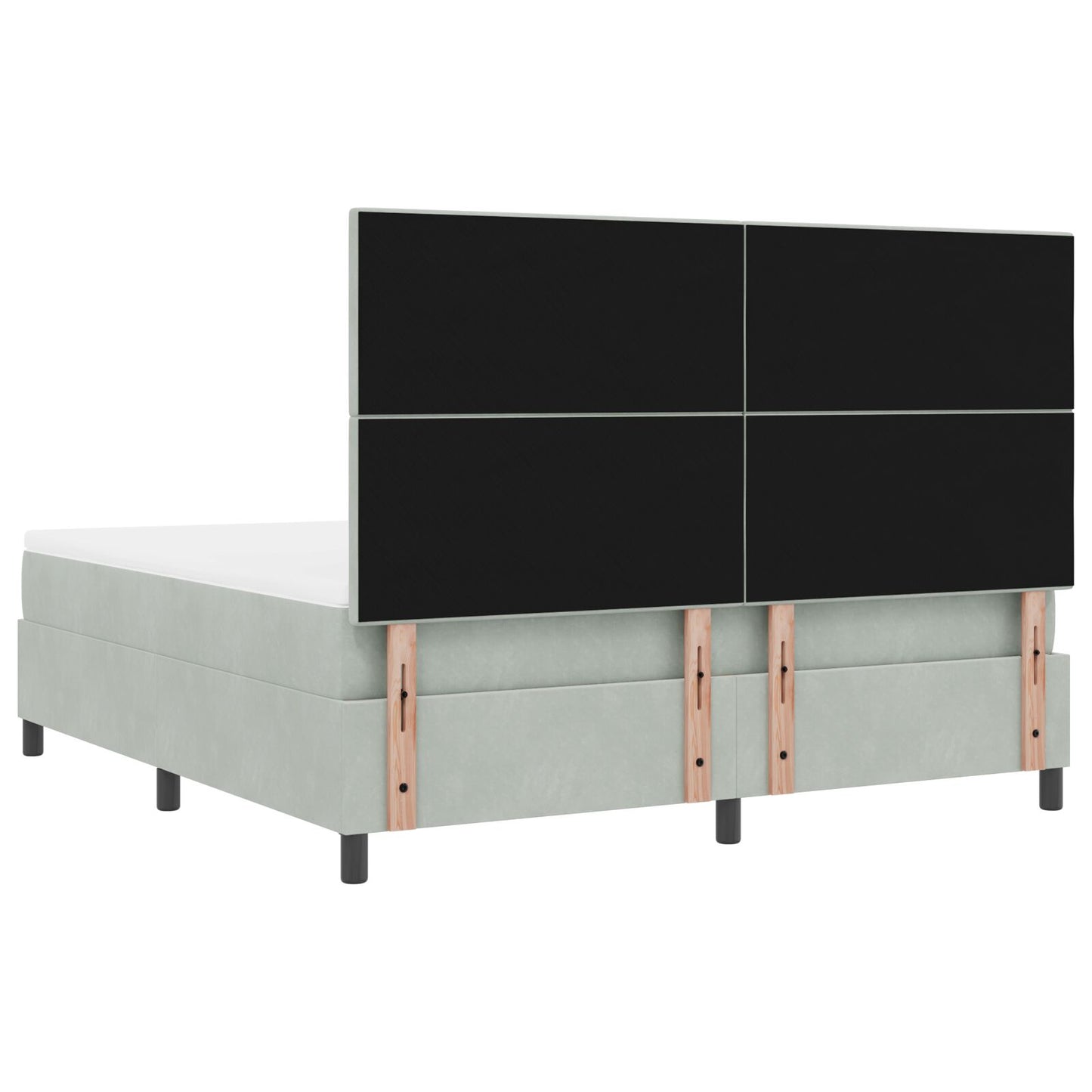 Boxspring Bed Met Matras Lichtgrijs Super King Velvet Blauw