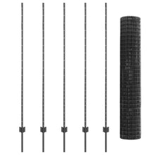 Tuinhek Set Set Van 2 Grijs Gepoedercoat Staal 10 X 1.5 M