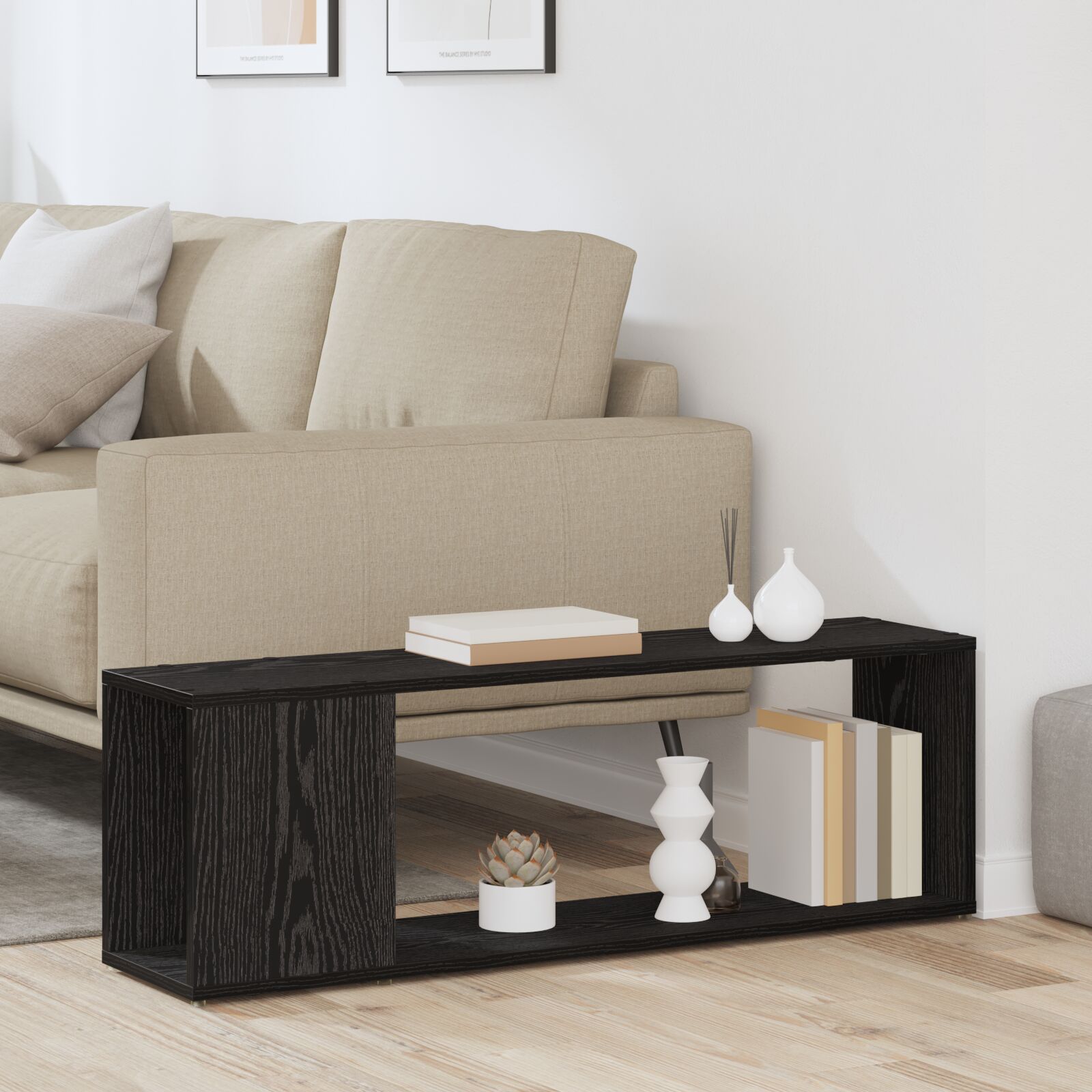 Boekenkast Gelaagd Hout Zwart eiken 100 x 24 x 32 cm