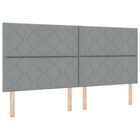 Headboard Light Grey 200 cm Fabric