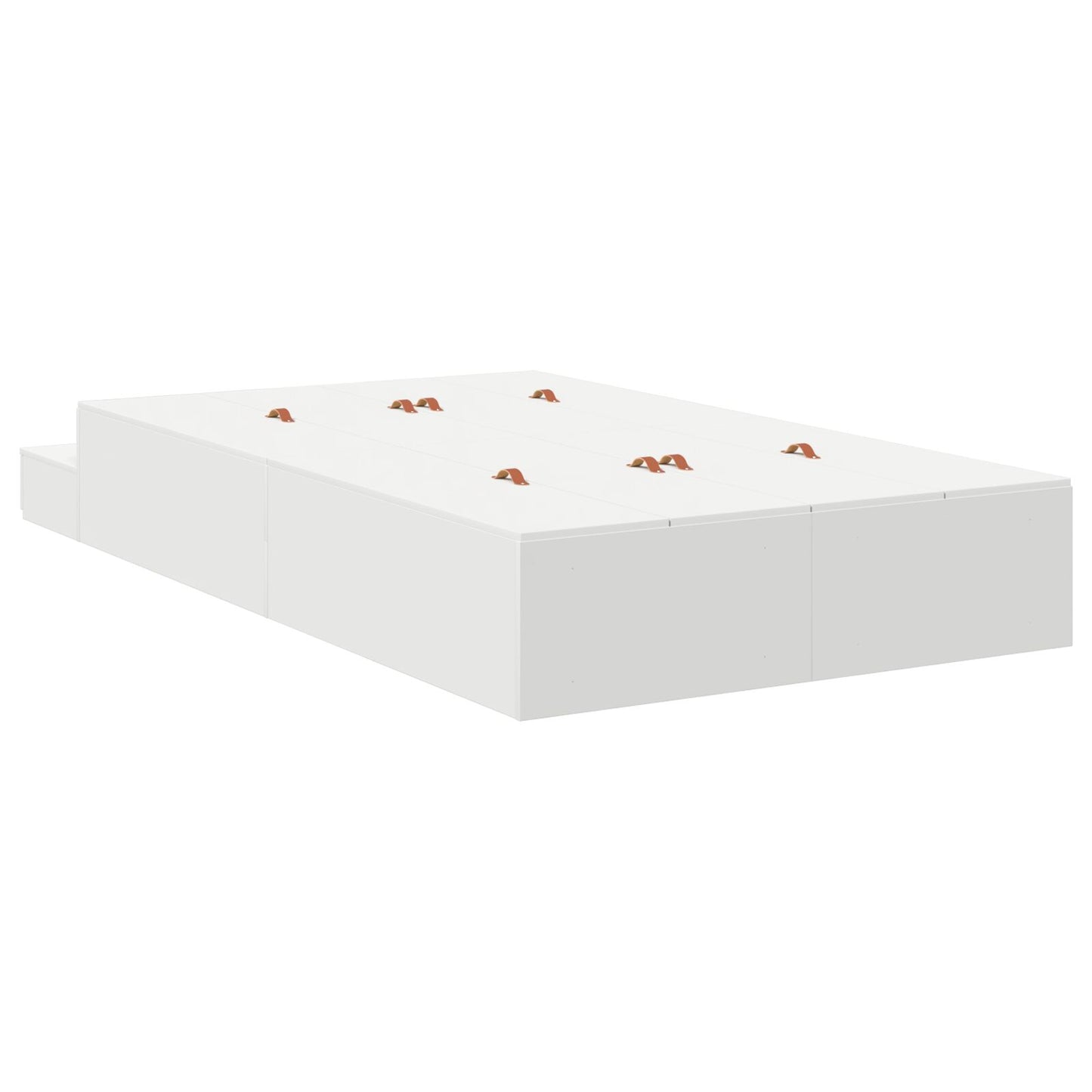 Opbergbedframe Wit Bewerkt Hout 120 X 190 Cm Opbergbedframe Artisanaal Eiken