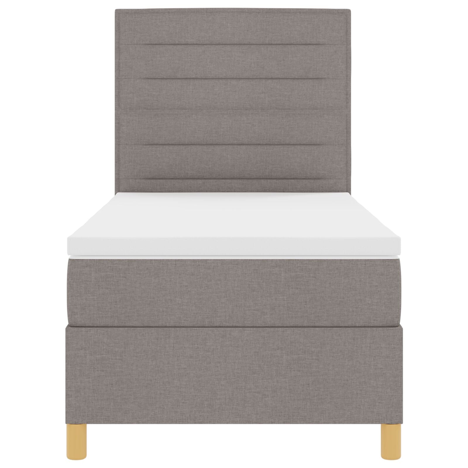 Boxspring Bed Met Matras Taupe 100X200 Cm Stof Blauw