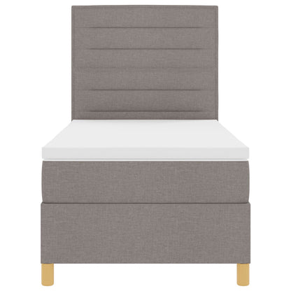 Boxspring Bed Met Matras Taupe 100X200 Cm Stof Blauw