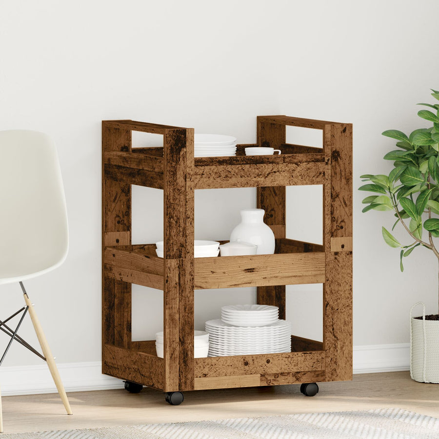Keuken Trolley 60X45X80 Cm Geengineerd Hout Oude hout