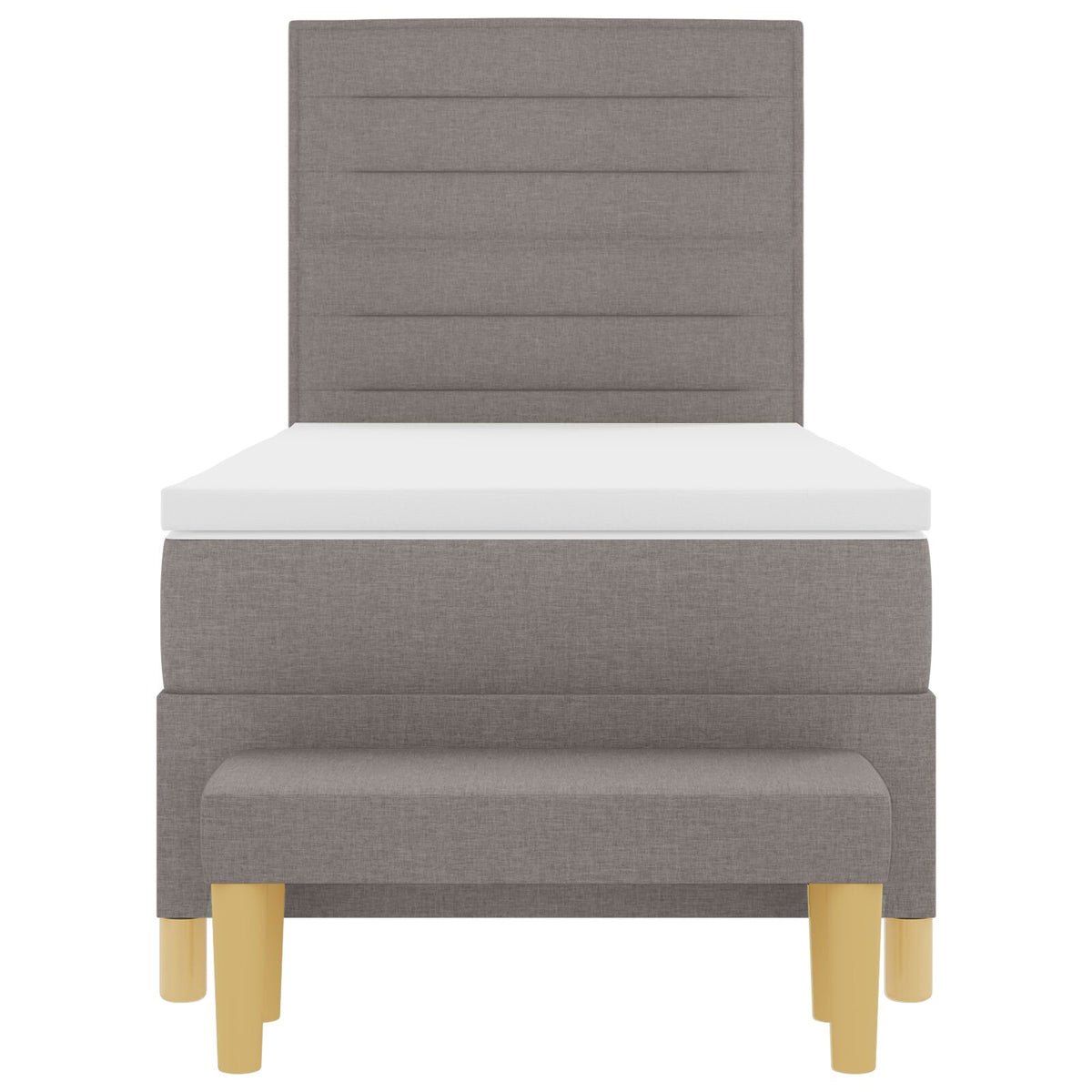 Boxspringbed Met Matras & Bank Stof Taupe 80 x 200 cm Lijnen ontwerp