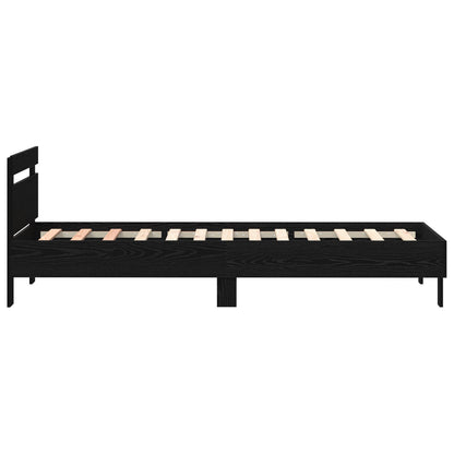 Bed Frame Met Led Verlichting Engineered Hout Zwart Eiken 100 x 200 cm