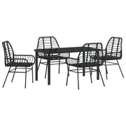 Tuinset polyrattan 5-delig zwart