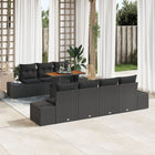 Tuinset poly rotan 8-delig zwart