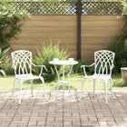 Tuinstoel 2 stuks aluminium wit 53x51x88,5 cm