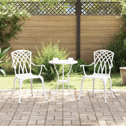 Tuinstoelen 2 Stuks Gietaluminium Wit